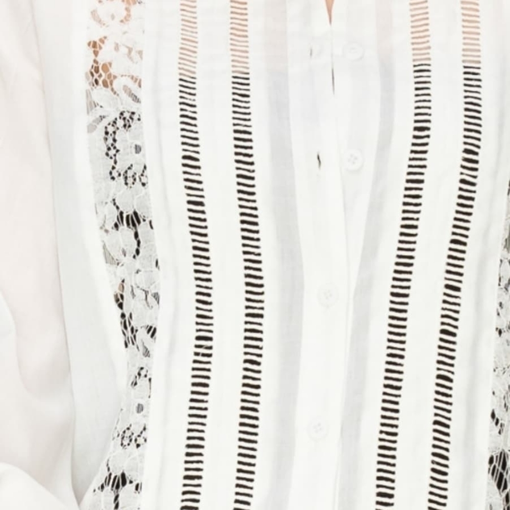 Tassel Hem Button Down Blouse